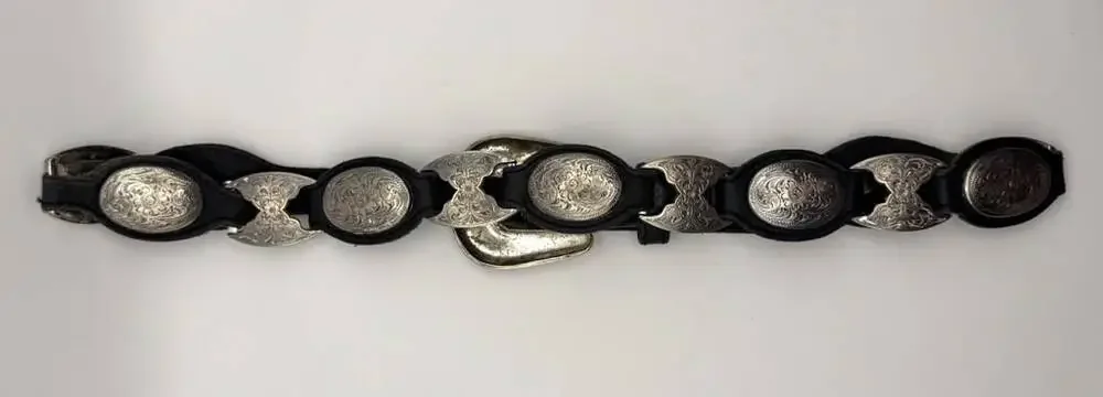 Silver Conchos Western Concho Belt Size 26 Engraved Metal Conchos 1996 Markings